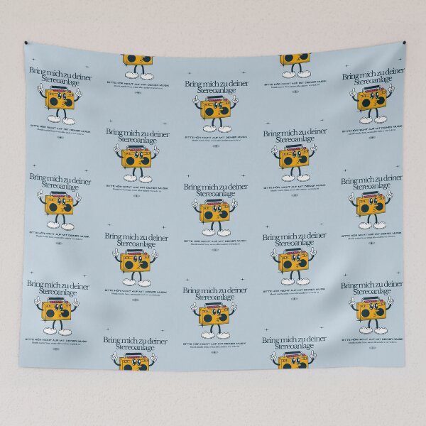 Item preview, Nimm mich mit zu deinem Stereo | Pastel Blue Background designed and sold by RM-Journey.