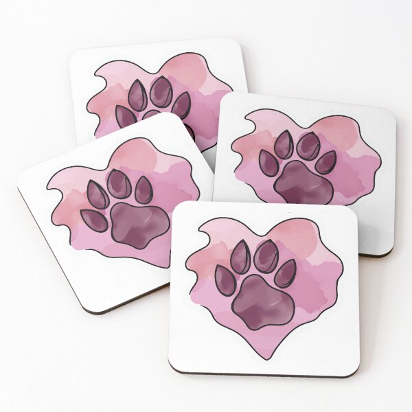 Item preview, Watercolor Paw Print Heart Art for Dog Lovers designed and sold by NiftyWrx.