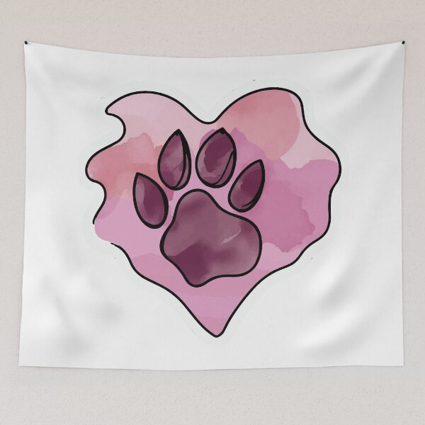 Item preview, Watercolor Paw Print Heart Art for Dog Lovers designed and sold by NiftyWrx.