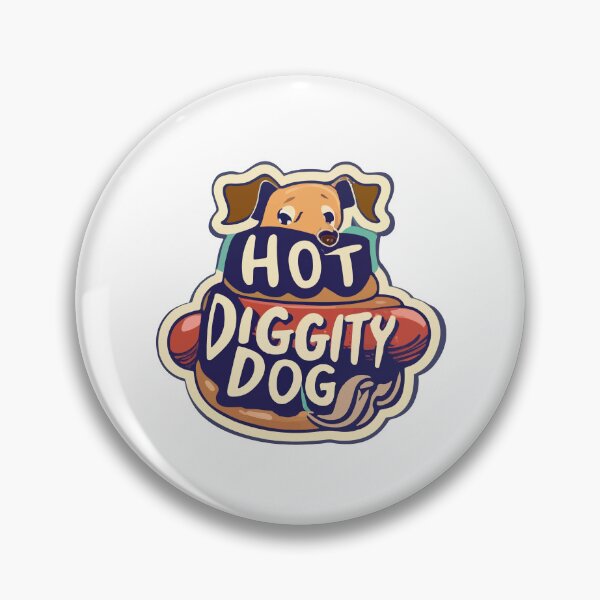 Item preview, Retro Dachshund Hot Diggity Dog Pun Sticker designed and sold by NiftyWrx.