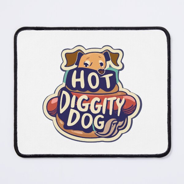 Item preview, Retro Dachshund Hot Diggity Dog Pun Sticker designed and sold by NiftyWrx.
