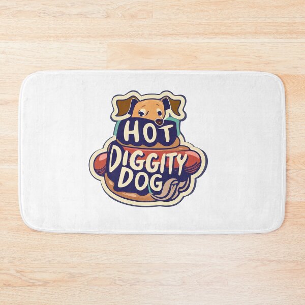 Item preview, Retro Dachshund Hot Diggity Dog Pun Sticker designed and sold by NiftyWrx.