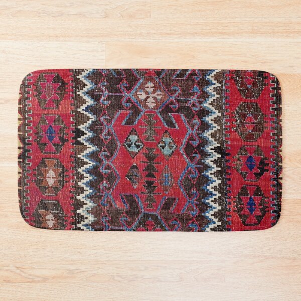 Item preview, Obruk Konya Turkish  Antique Kilim Rug Print designed and sold by Vicky Brago-Mitchell®.