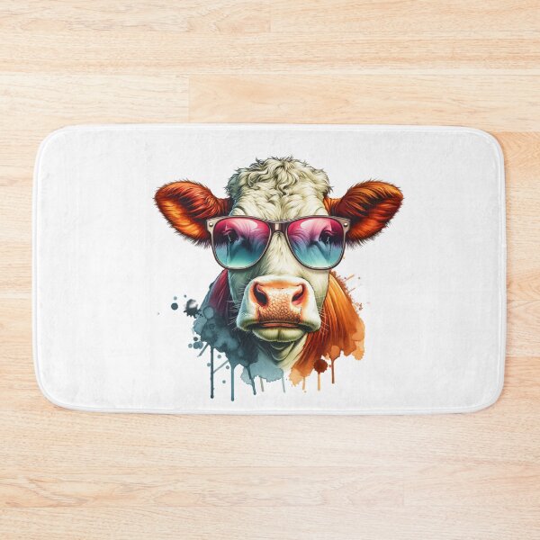 Item preview, Watercolor Hereford Cow Wearing Sunglasses designed and sold by TheAnimalZ00.