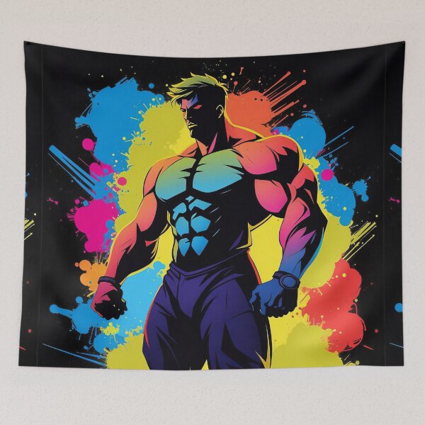 Item preview, Powerful Stance Dynamic Hero in a Vivid Color Burst designed and sold by ArtComixHaven.