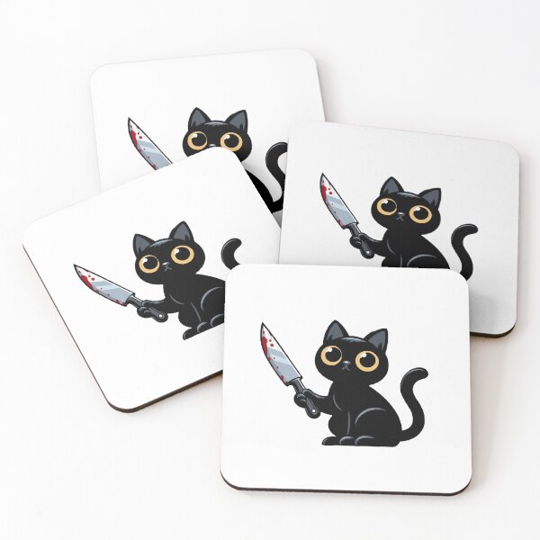 Item preview, Murderous black cat with gift knife designed and sold by ArteeInnovation.