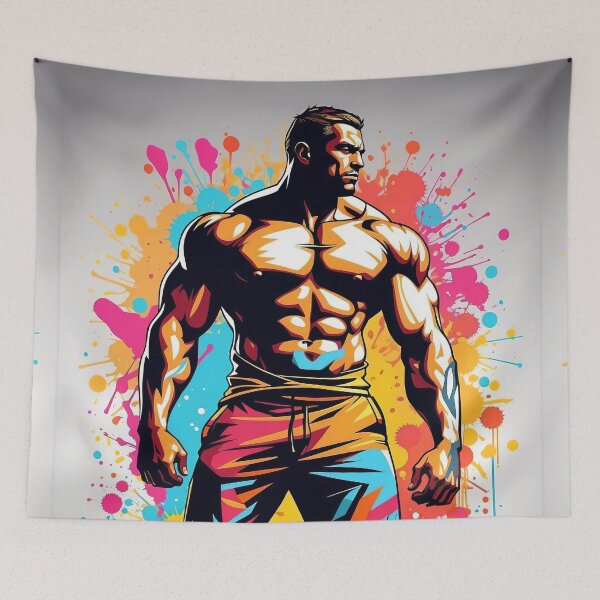 Item preview, Strength Embodied A Vibrant Ode to Athletic Prowess designed and sold by ArtComixHaven.