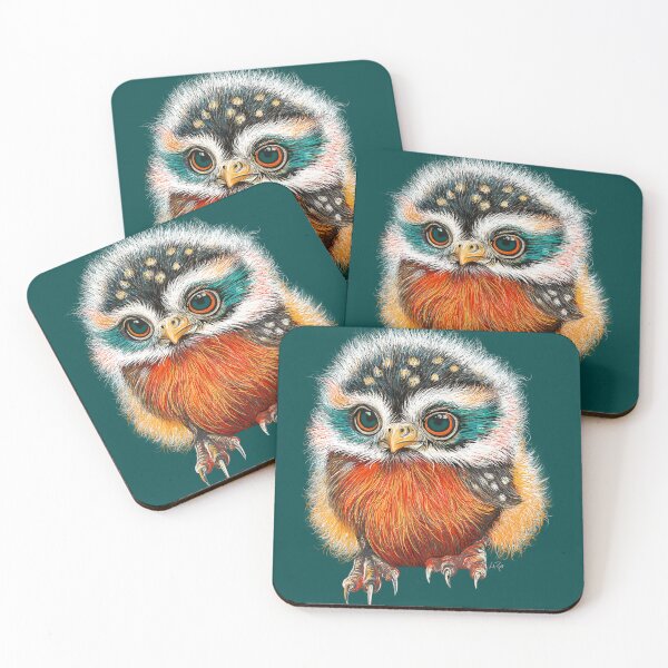 Item preview, Baby Owl Tiny Cute Fuzzy Little Bird Art designed and sold by oz10.