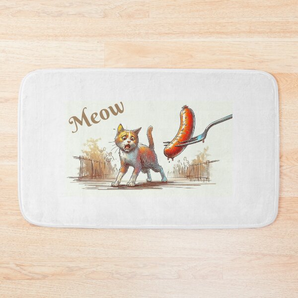 Item preview, Meow! Cat shocked at sausage on a fork designed and sold by Get-Forked.