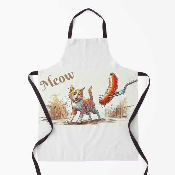 Item preview, Meow! Cat shocked at sausage on a fork designed and sold by Get-Forked.