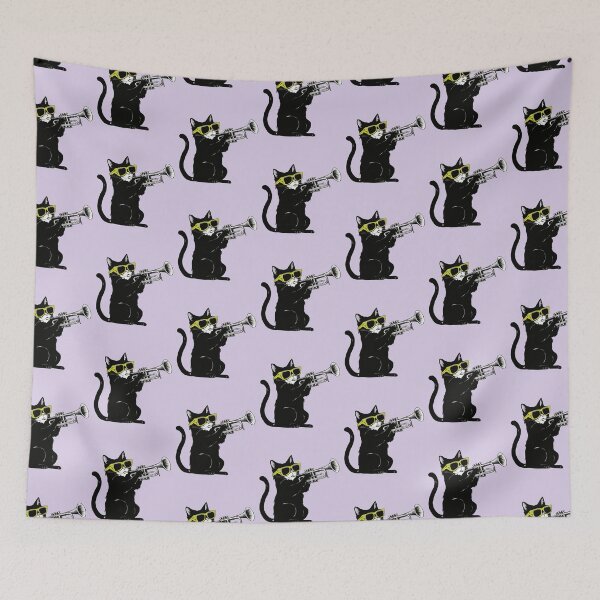 Item preview, Funny Cat Wearing Sunglasses Playing Trumpet Gift for Men Women -  designed and sold by PurpleLoveStore.