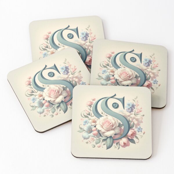 Item preview, Elegant Pastel Floral Monogram S - Sophisticated Wedding Design designed and sold by Suzana Djordjevic.