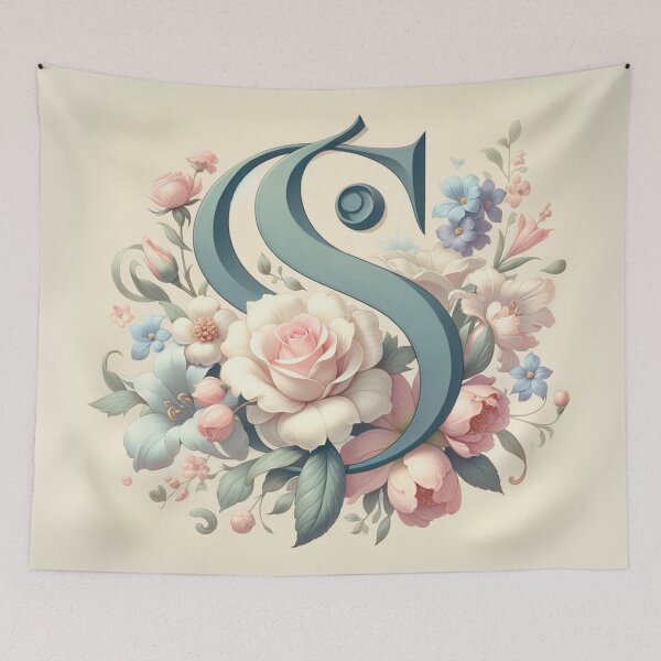 Item preview, Elegant Pastel Floral Monogram S - Sophisticated Wedding Design designed and sold by Suzana Djordjevic.