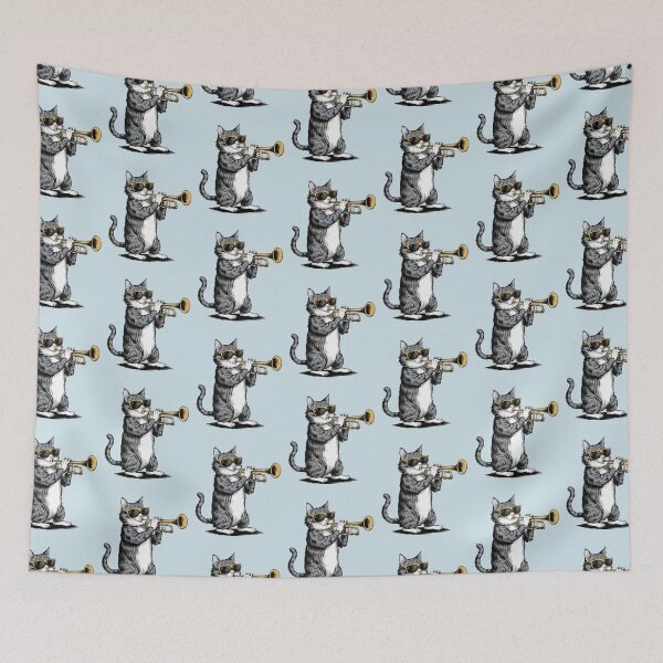 Item preview, Funny Cat Wearing Sunglasses Playing Trumpet Gift for Men Women -  designed and sold by PurpleLoveStore.
