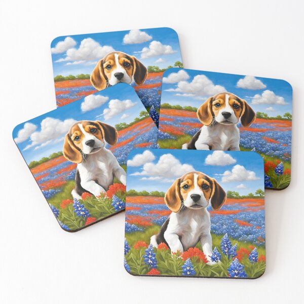 Item preview, Texas Wildflower Field Beagle Puppy designed and sold by Fredster1966.