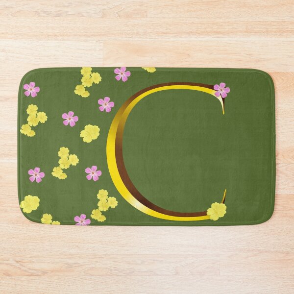 Item preview, Golden Charm Monogram C - Floral Elegance Alphabet Art designed and sold by Suzana Djordjevic.
