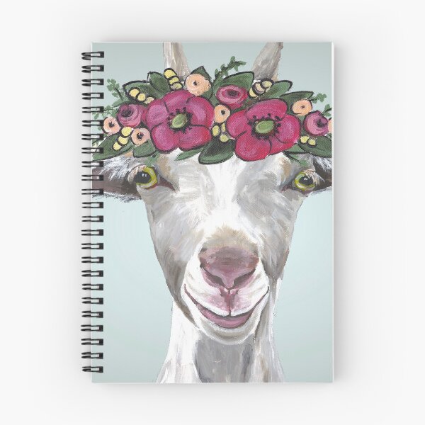 Item preview, Arte de cabras, arte de cabra de granja con corona de flores designed and sold by leekellerart.