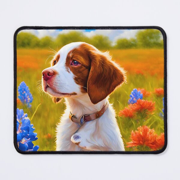Item preview, Texas Wildflower Field Brittany Spaniel Puppy designed and sold by Fredster1966.