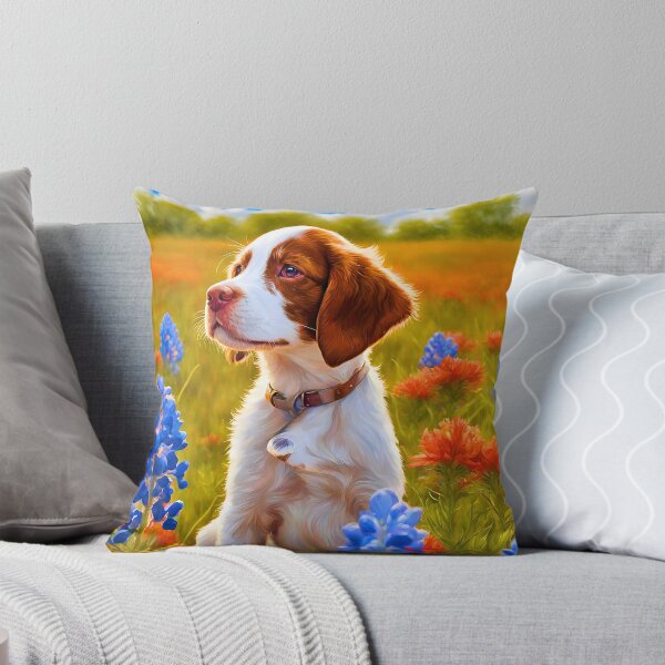 Item preview, Texas Wildflower Field Brittany Spaniel Puppy designed and sold by Fredster1966.