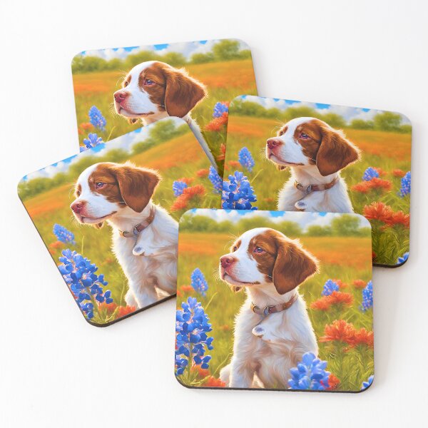 Artikelvorschau, Texas Wildblumenfeld Brittany Spaniel Welpe entworfen und verkauft von Fredster1966.