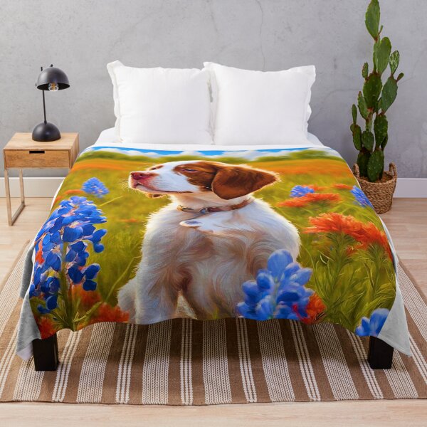 Item preview, Texas Wildflower Field Brittany Spaniel Puppy designed and sold by Fredster1966.
