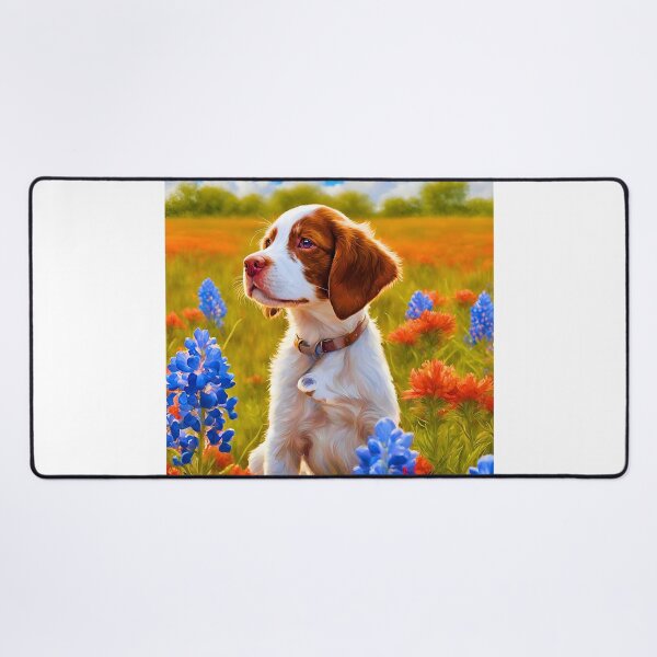 Item preview, Texas Wildflower Field Brittany Spaniel Puppy designed and sold by Fredster1966.