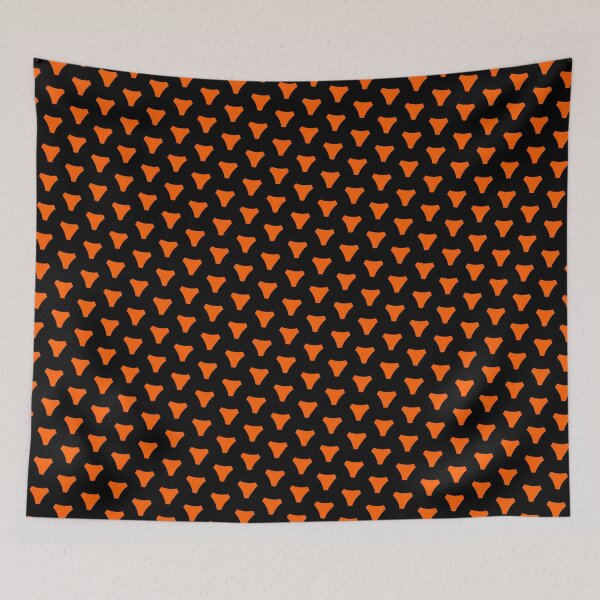 Item preview, Orange Triangular Crest Replicating Logo Black BiColor Tiles designed and sold by Alchemy-A-La-G.