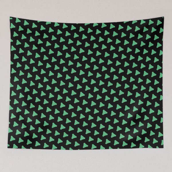Item preview, Green Triangular Crest Replicating Logo Black BiColor Tiles designed and sold by Alchemy-A-La-G.