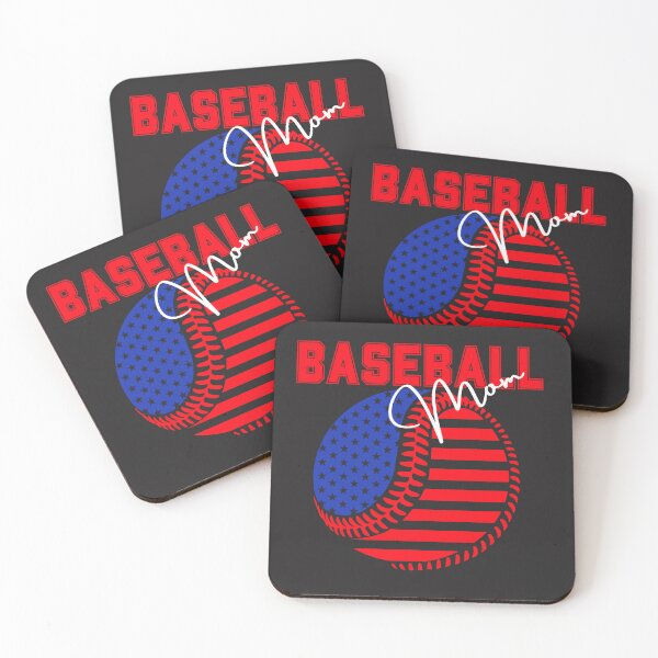 Aperçu de l'œuvre Maman de baseball rouge, blanche et bleue créée et vendue par AlienOccupation.