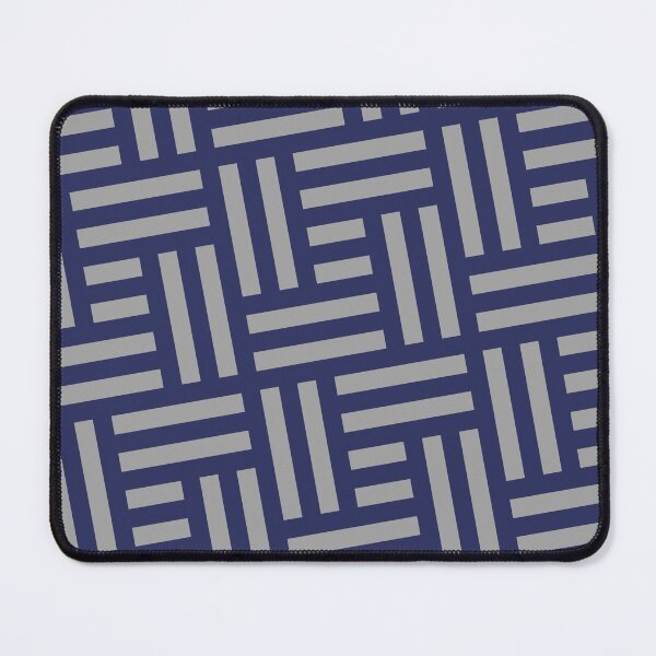Item preview, Grey Blue Rectangles & Squares Striped Line BiColor Tiles designed and sold by Alchemy-A-La-G.