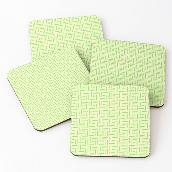 Item preview, Green Yellow Rectangles & Squares Striped Line BiColor Tiles designed and sold by Alchemy-A-La-G.