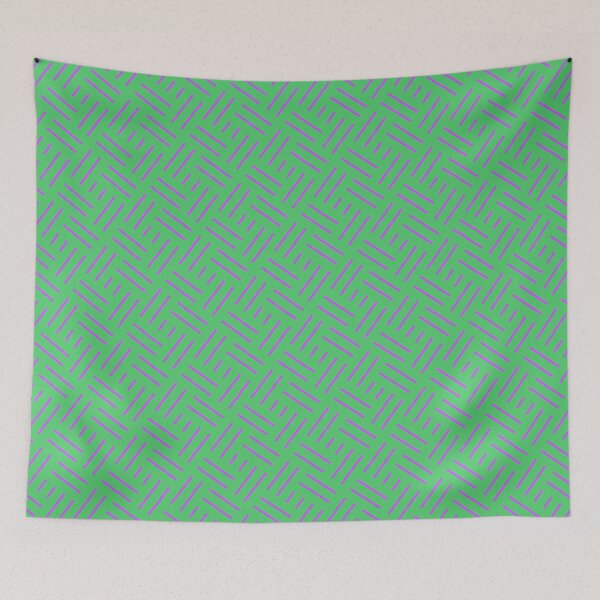 Item preview, Purple Green Rectangles & Squares Striped Line BiColor Tiles designed and sold by Alchemy-A-La-G.