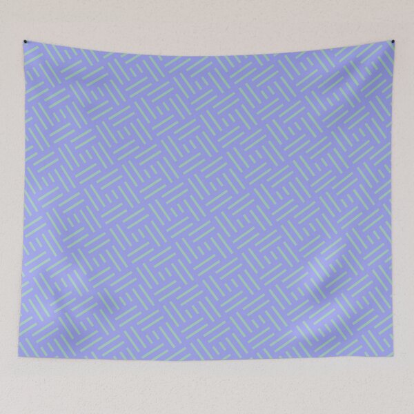 Item preview, Green Blue Rectangles & Squares Striped Line BiColor Tiles designed and sold by Alchemy-A-La-G.