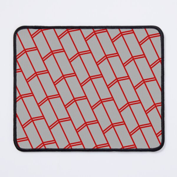 Item preview, Grey & Red Dual Parallel Line Stripes BiColor Tiles designed and sold by Alchemy-A-La-G.