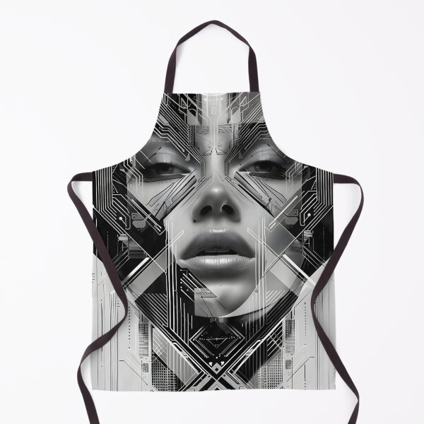 Item preview, Black and white geometric face print designed and sold by dcrc.