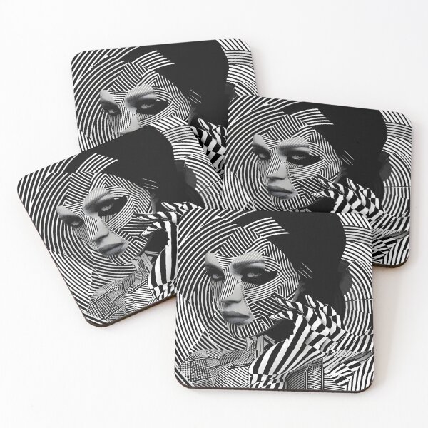 Item preview, Black and white geometric face print designed and sold by dcrc.