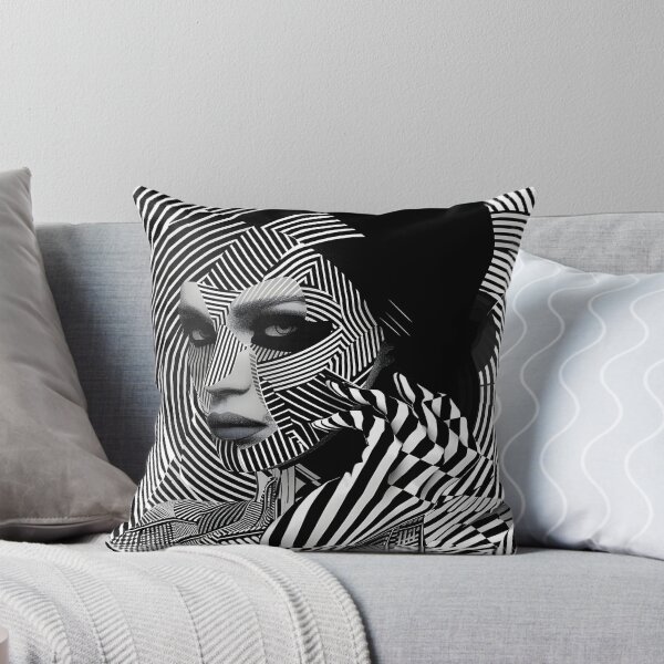 Item preview, Black and white geometric face print designed and sold by dcrc.
