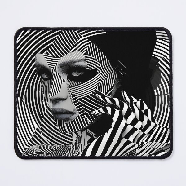 Item preview, Black and white geometric face print designed and sold by dcrc.