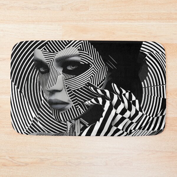 Item preview, Black and white geometric face print designed and sold by dcrc.