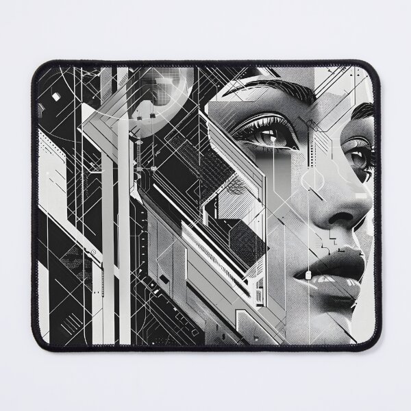 Item preview, black and white geometric face print designed and sold by dcrc.