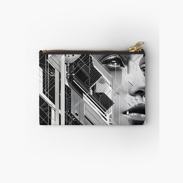 Item preview, black and white geometric face print designed and sold by dcrc.
