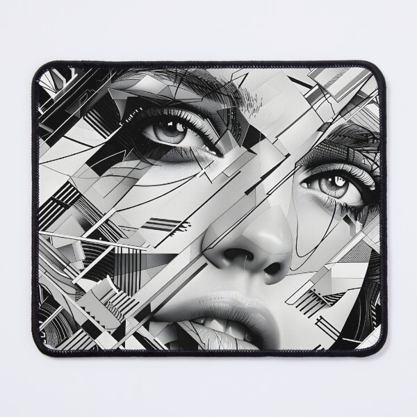 Item preview, black and white geometric face print designed and sold by dcrc.