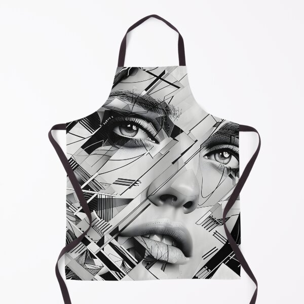 Item preview, black and white geometric face print designed and sold by dcrc.