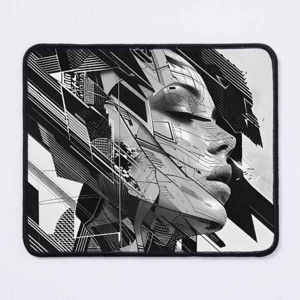 Item preview, black and white geometric face print designed and sold by dcrc.