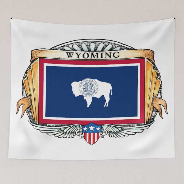 Item preview, Wyoming Art Deco Design with Flag designed and sold by Cleave.