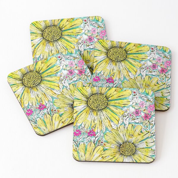 Item preview, Aquamarine Sunflower Bliss, Print-perfect Floral Serenity designed and sold by Clara Fruggeri.