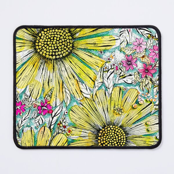 Item preview, Aquamarine Sunflower Bliss, Print-perfect Floral Serenity designed and sold by Clara Fruggeri.