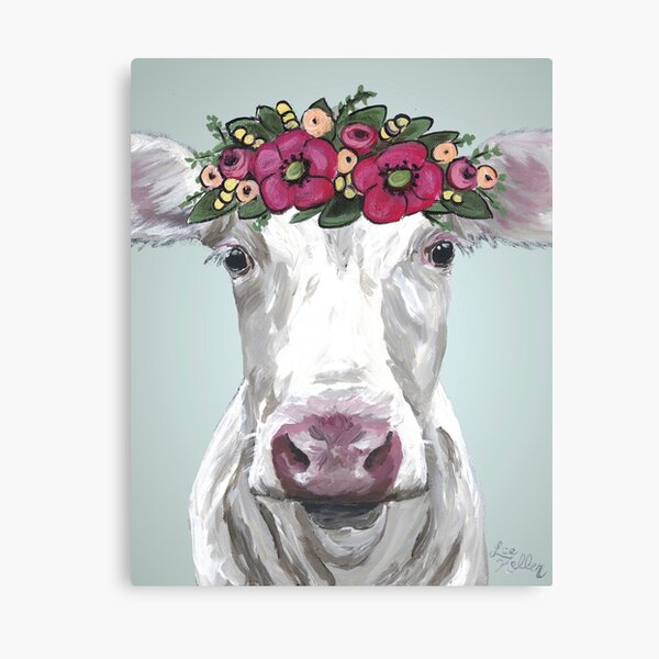 instant digital download farm animals Highland cow with sunflowers clipart PNG floral crown cow with flowers hand drawn graphics Heifer