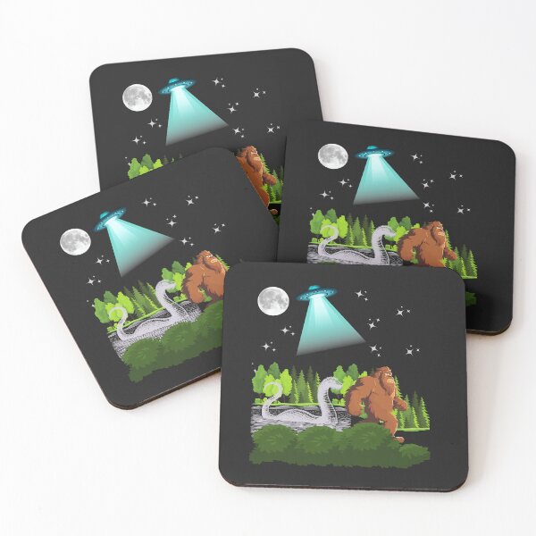 Item preview, UFO, Bigfoot, and Loch Ness Monster in Wilderness designed and sold by AlienOccupation.