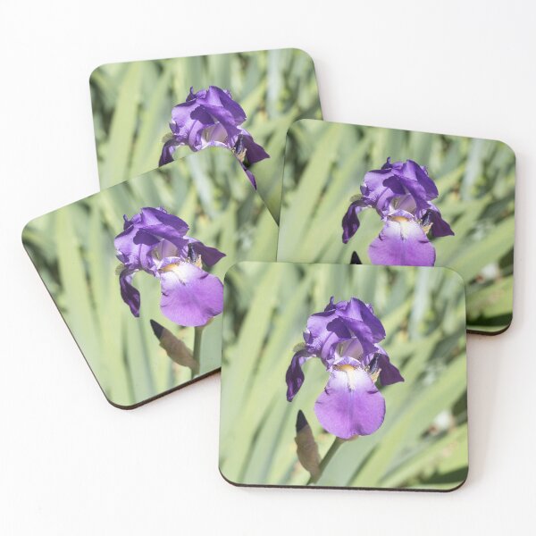Item preview, A Vibrant Purple Iris Flower Against Soft Green designed and sold by Georgia Mizuleva.